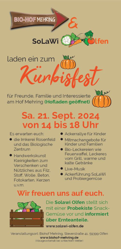 Flyer zum Kürbisfest 